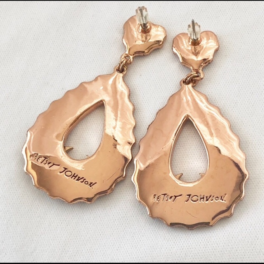 Betsey Johnson Vintage Rose Love Birds Earrings - Picture 6 of 8